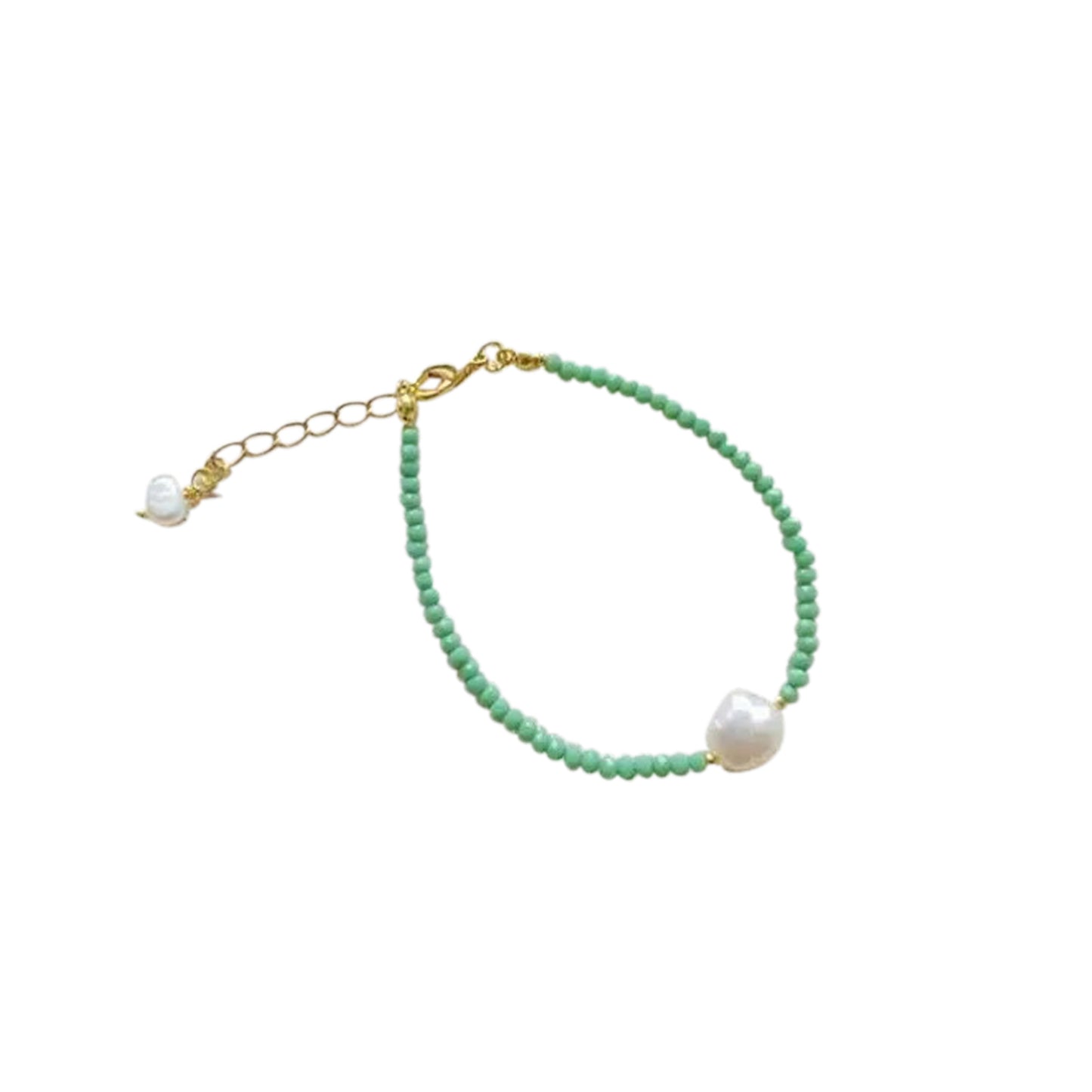 Ariel Freshwater Pearl Turquoise Green Beaded Bracelet