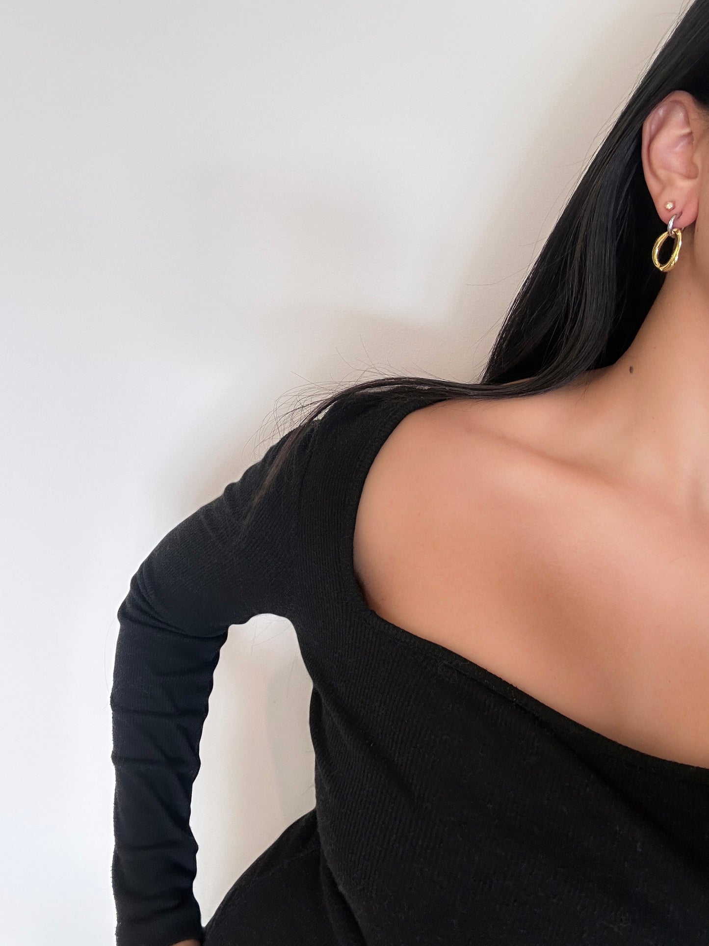 Esmeralda Gold and Silver Detachable Hoop Drop Earrings