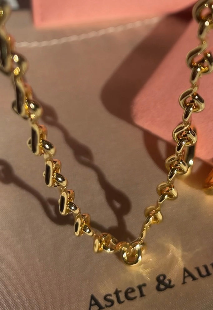 Mystical Chain Link Gold Necklace