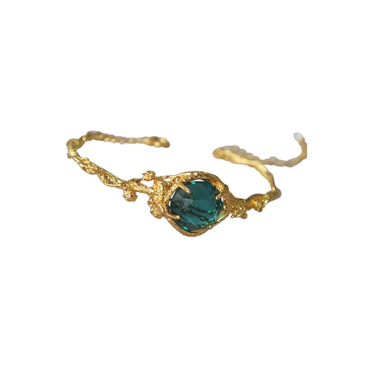 Ocean Blue Crystal Gold Adjustable Bracelet