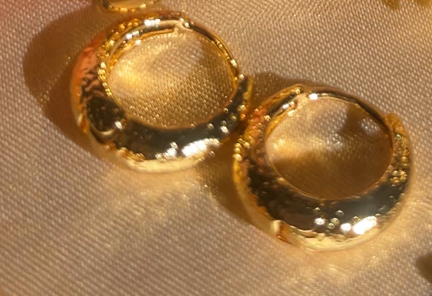 Twilight Hammered Gold Small Hoop Earrings