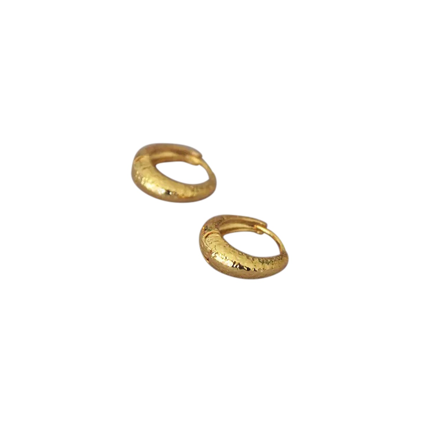 Twilight Hammered Gold Small Hoop Earrings