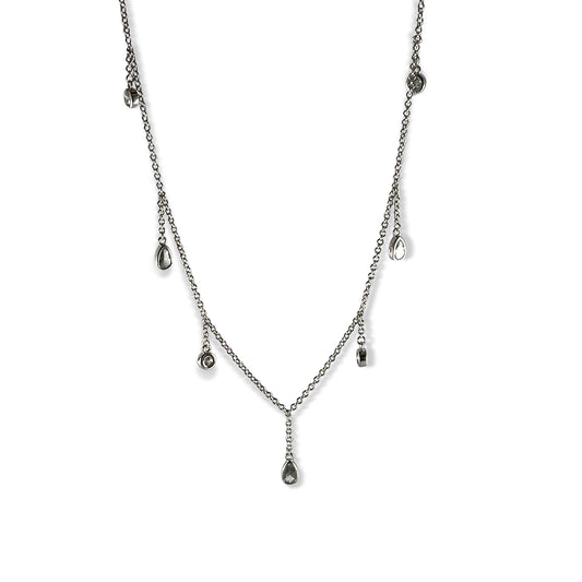 Estella Silver Pear Drop Dainty Necklace