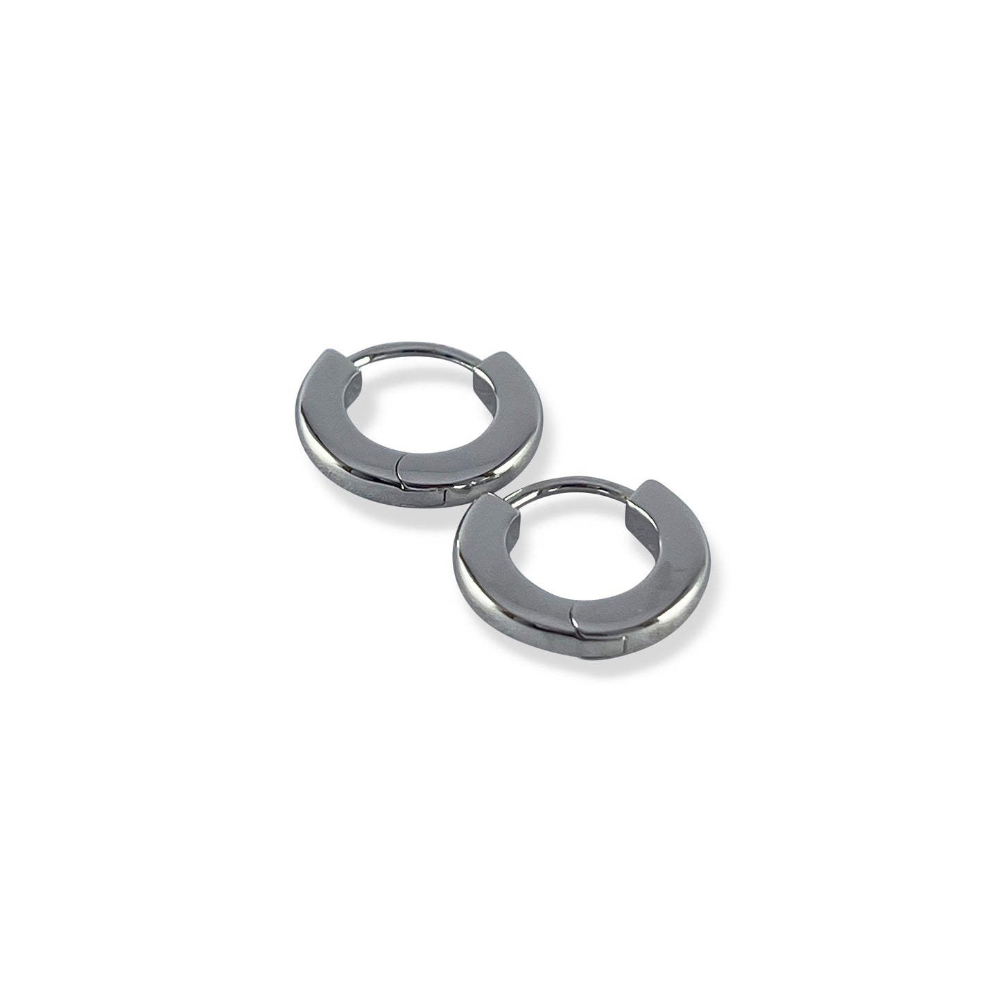 Calla Silver Huggies Earrings