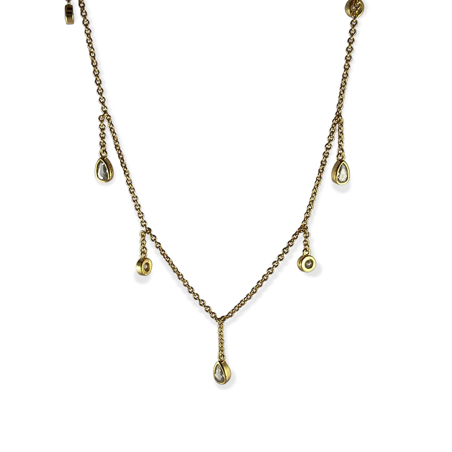 Estella Gold Pear Drop Dainty Necklace