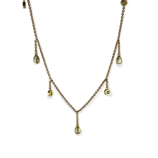 Estella Gold Pear Drop Dainty Necklace